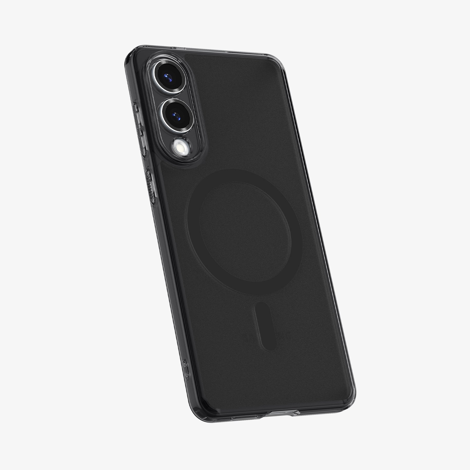 ACS09419 - Galaxy S25 Edge Case Ultra Hybrid (MagFit) in Frost Black showing the back, partial side and bottom