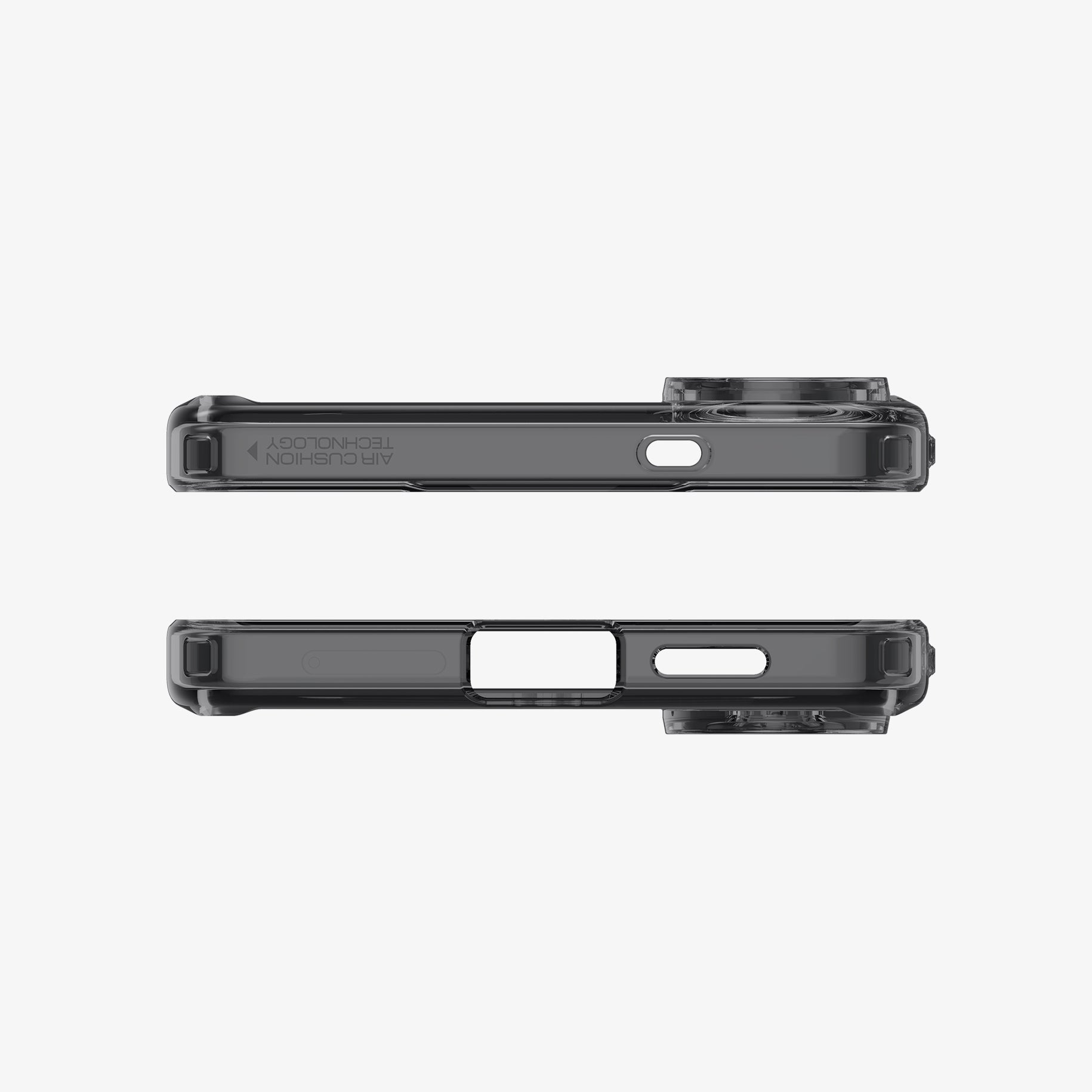 ACS09419 - Galaxy S25 Edge Case Ultra Hybrid (MagFit) in Frost Black showing the top and bottom