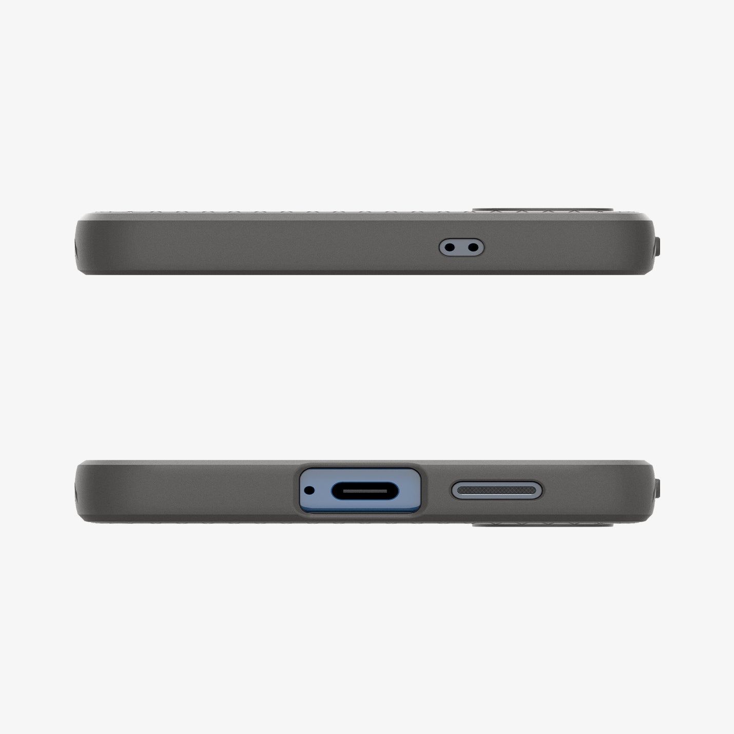ACS09404 - Galaxy S25 Case Liquid Air in Marble Gray showing the top and bottom
