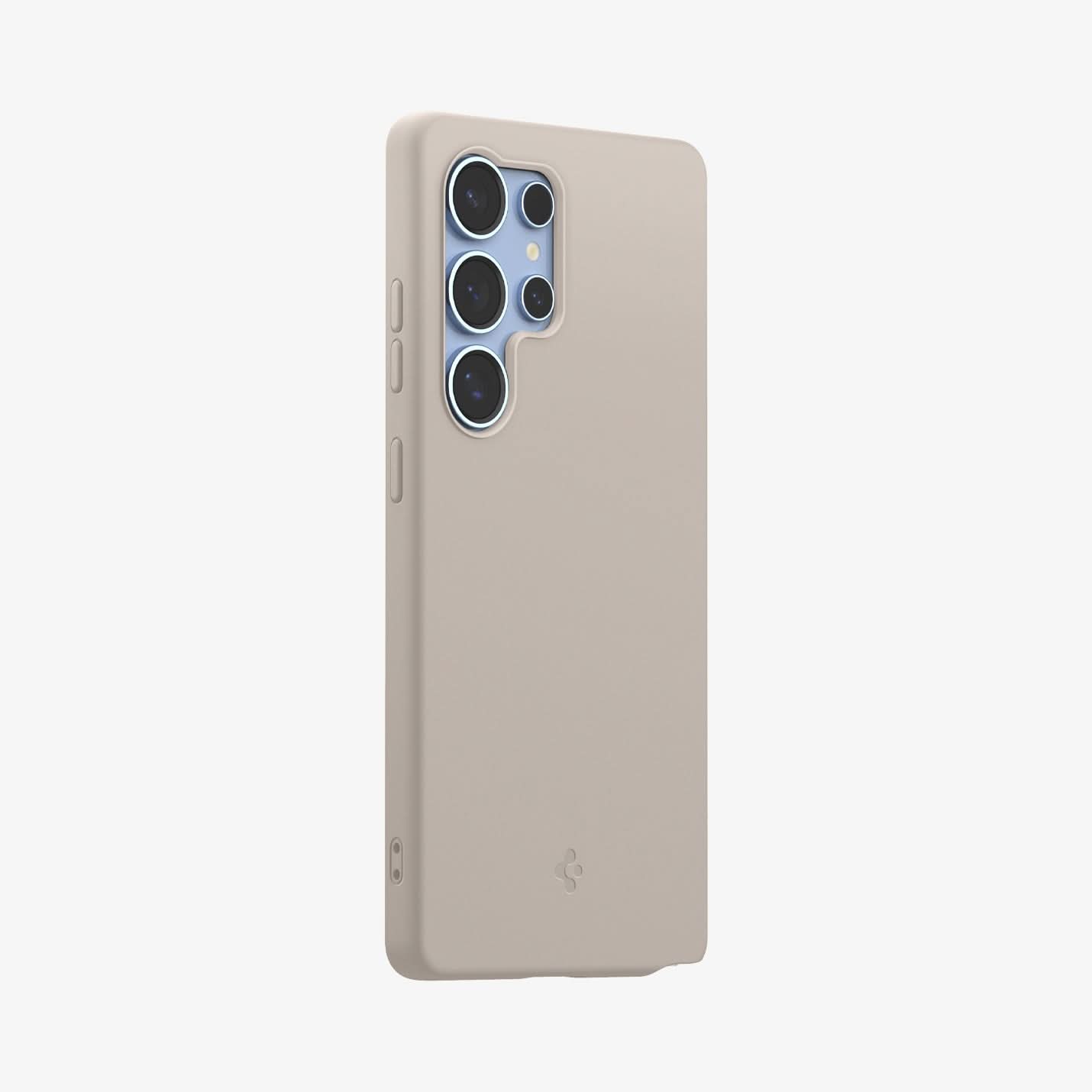 ACS09165 - Galaxy S25 Ultra Case Silicone Fit (MagFit + Qi2 Ready) in Natural Titanium showing the back and partial side