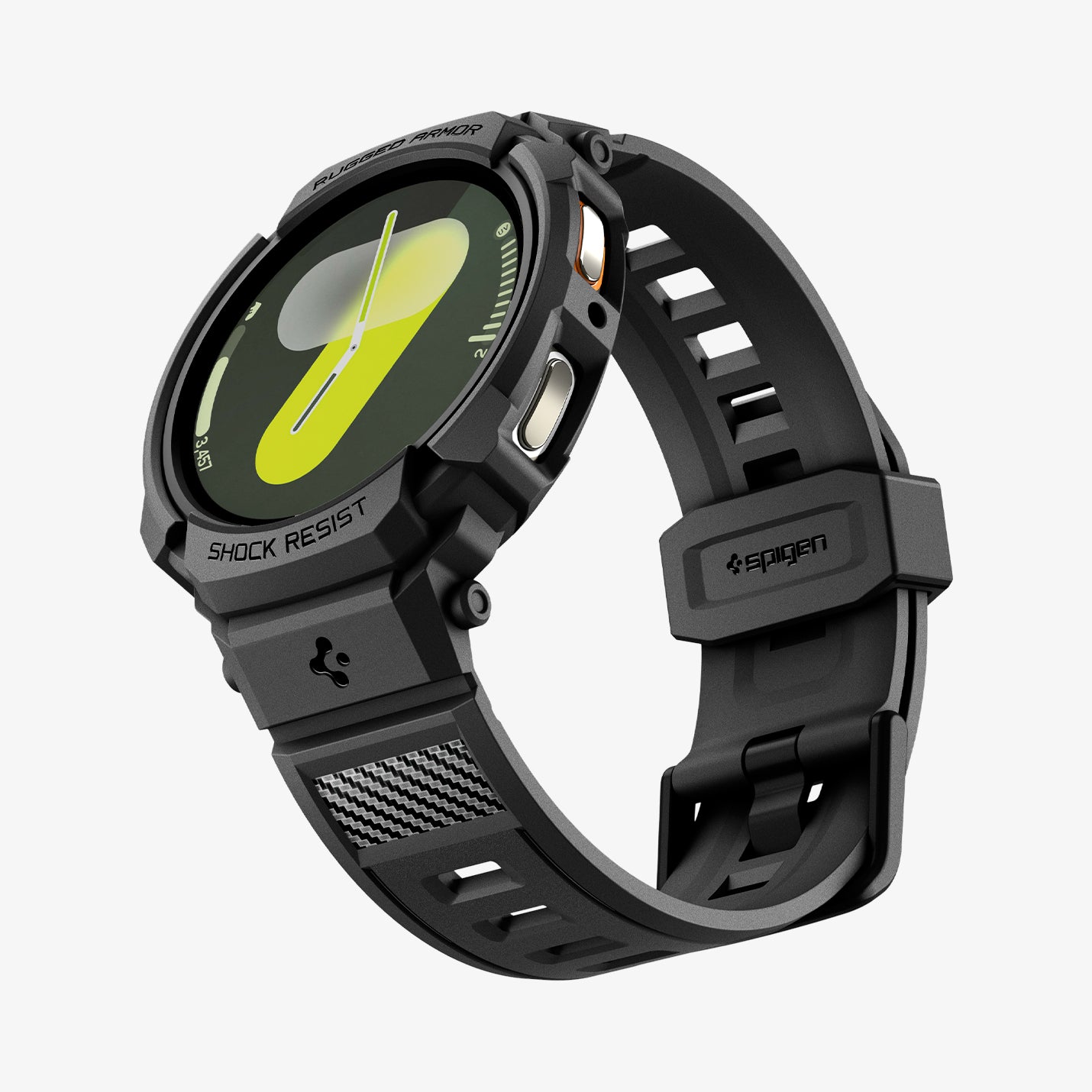 ACS10007 - Galaxy Watch 8 Rugged Armor Pro showing the front, side and bottom