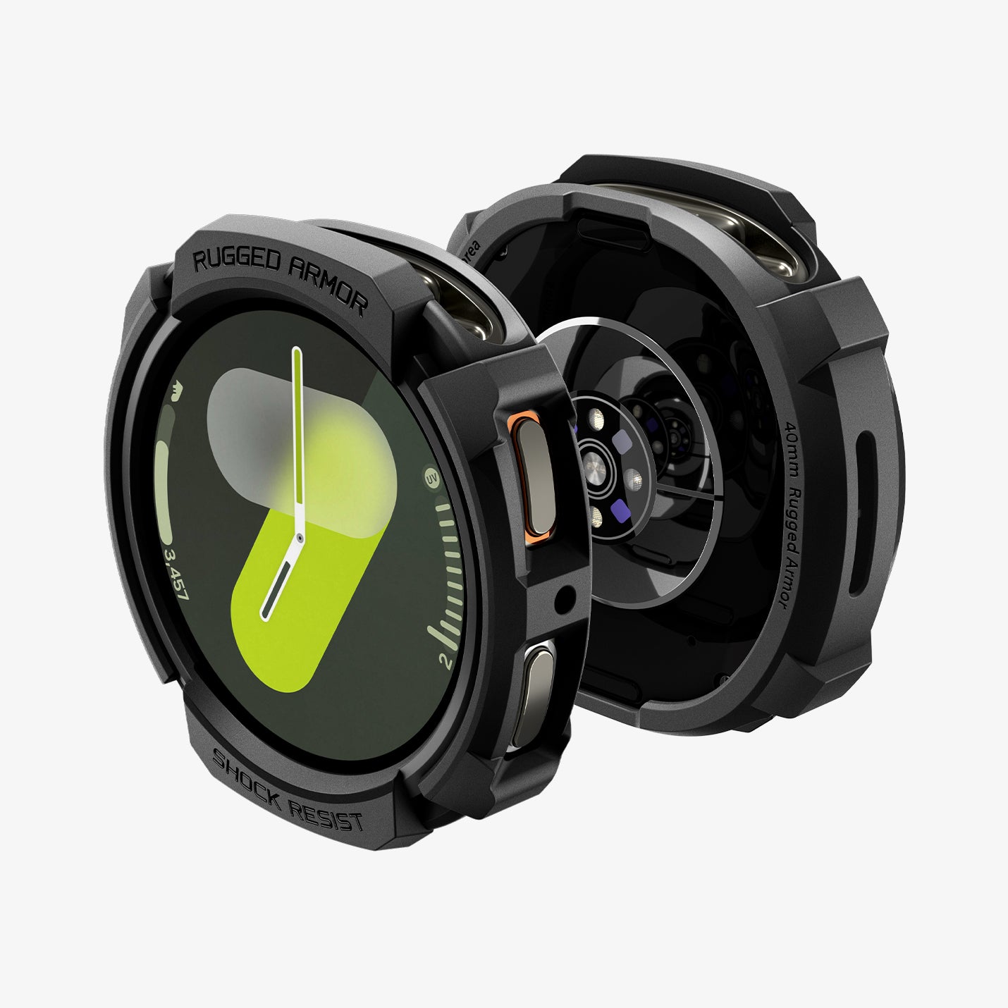 ACS10004 - Galaxy Watch 8 40mm Rugged Armor showing the front, back, and sides of the watch face