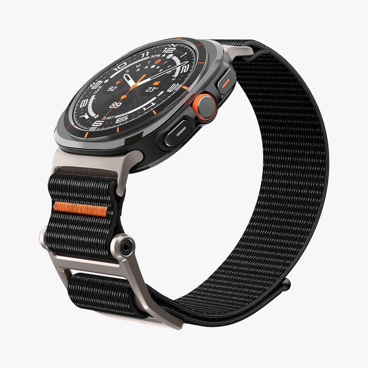 AMP08773 - Galaxy Watch Ultra DuraPro Flex in Black showing the front, sides, inner side and bottom