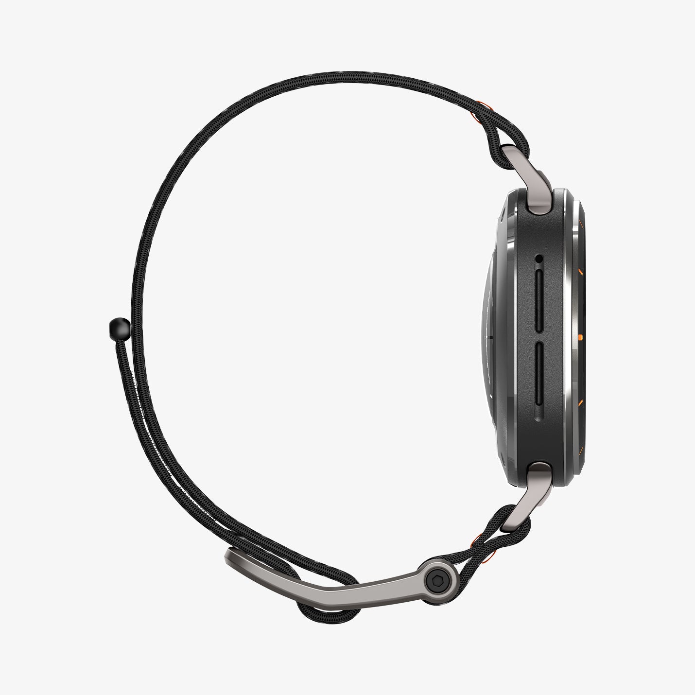 AMP08773 - Galaxy Watch Ultra DuraPro Flex in Black showing the side