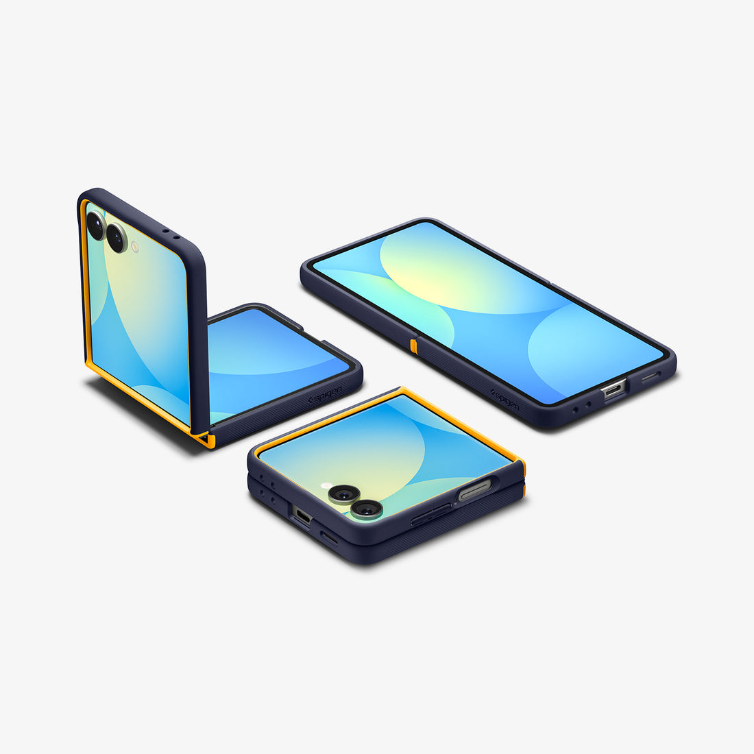 ACS09563 - Galaxy Z Flip 7 Case Nano Pop (MagFit) in blueberry navy showing the back