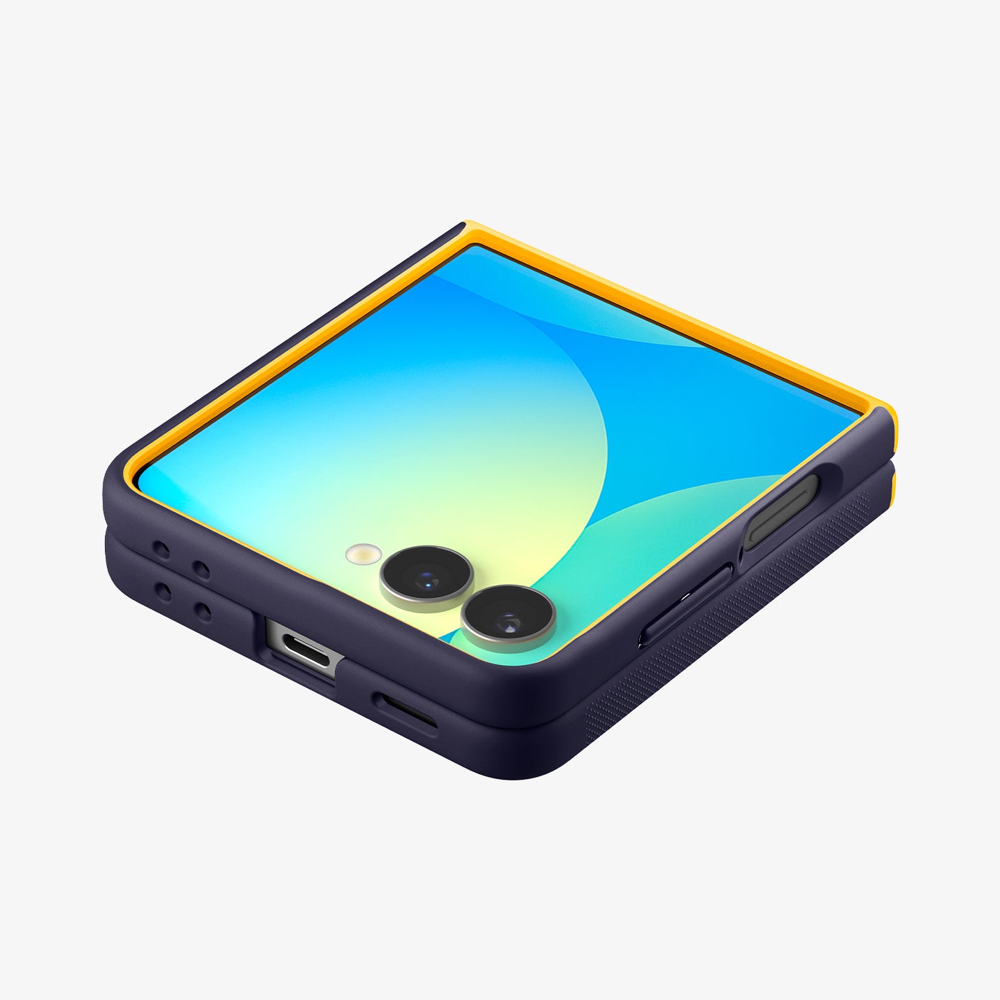 ACS09563 - Galaxy Z Flip 7 Case Nano Pop (MagFit) in blueberry navy showing the back, top and side