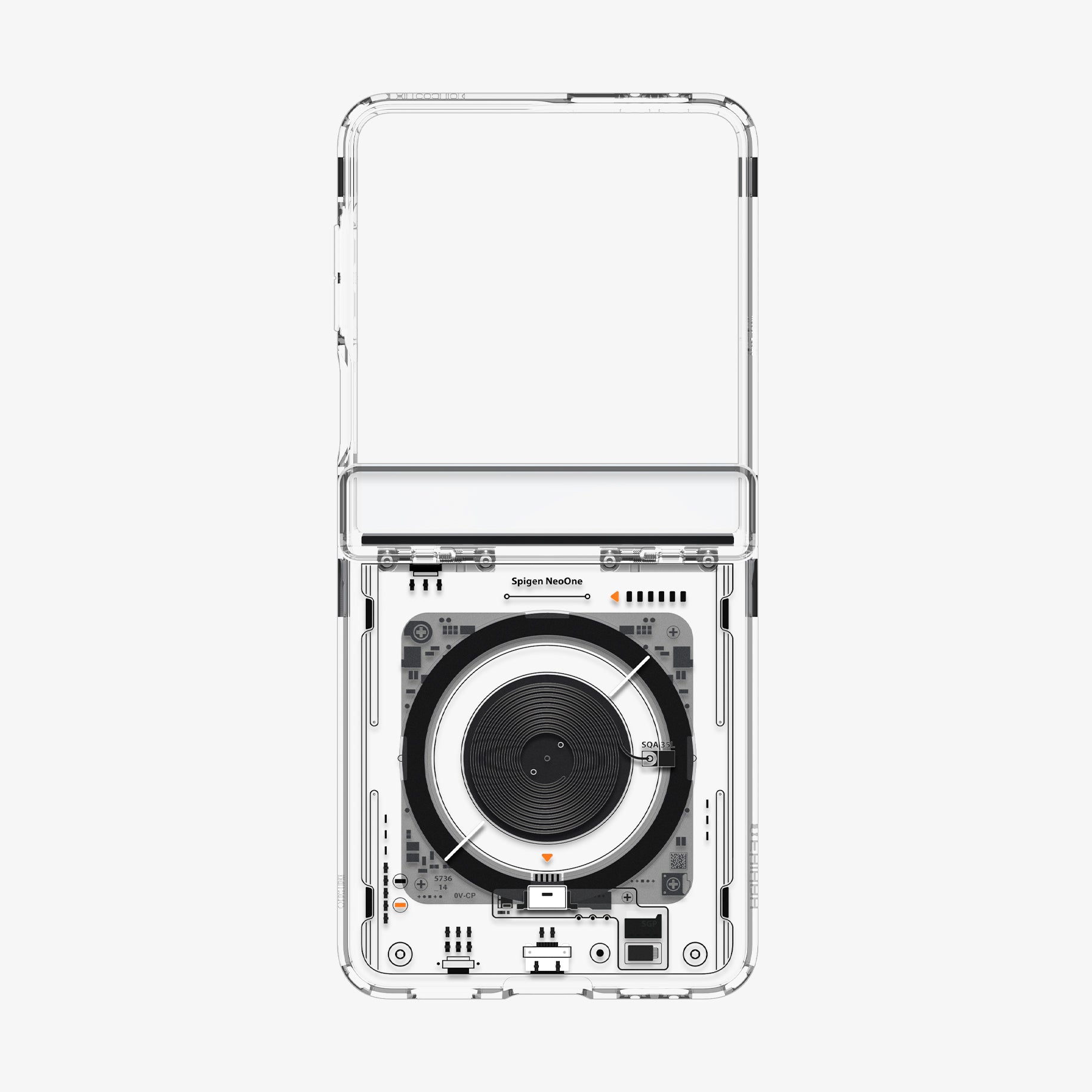 ACS09560 - Galaxy Z Flip 7 Case Ultra Hybrid Pro Neo One (Magfit) showing the inside of case