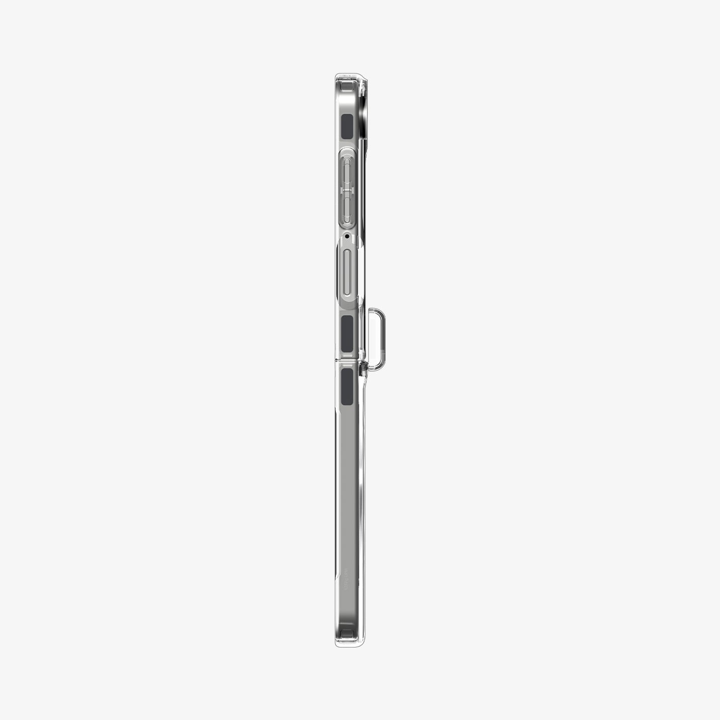 ACS09559 - Galaxy Z Flip 7 Case Ultra Hybrid Pro (MagFit) in clear white showing the side