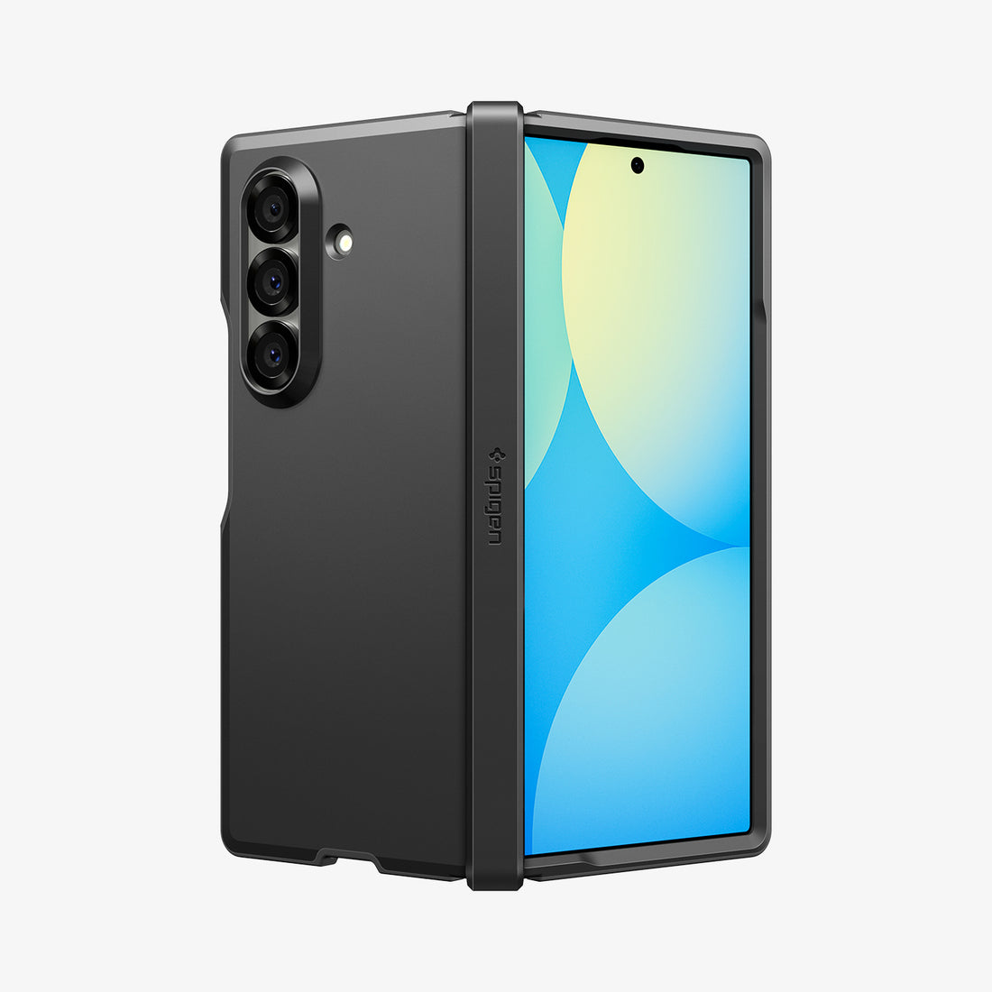 ACS09549 - Galaxy Z Fold 7 Tough Armor Pro (MagFit) in black showing the back, hinge and front