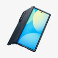 ACS09550 - Galaxy Z Fold 7 Tough Armor Pro (MagFit) in metal slate showing the front, partial side and back, partially folded