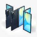 ACS09550 - Galaxy Z Fold 7 Tough Armor Pro (MagFit) in metal slate showing the front, partial front, back, partial back and hinge of 3 devices aligned with each other
