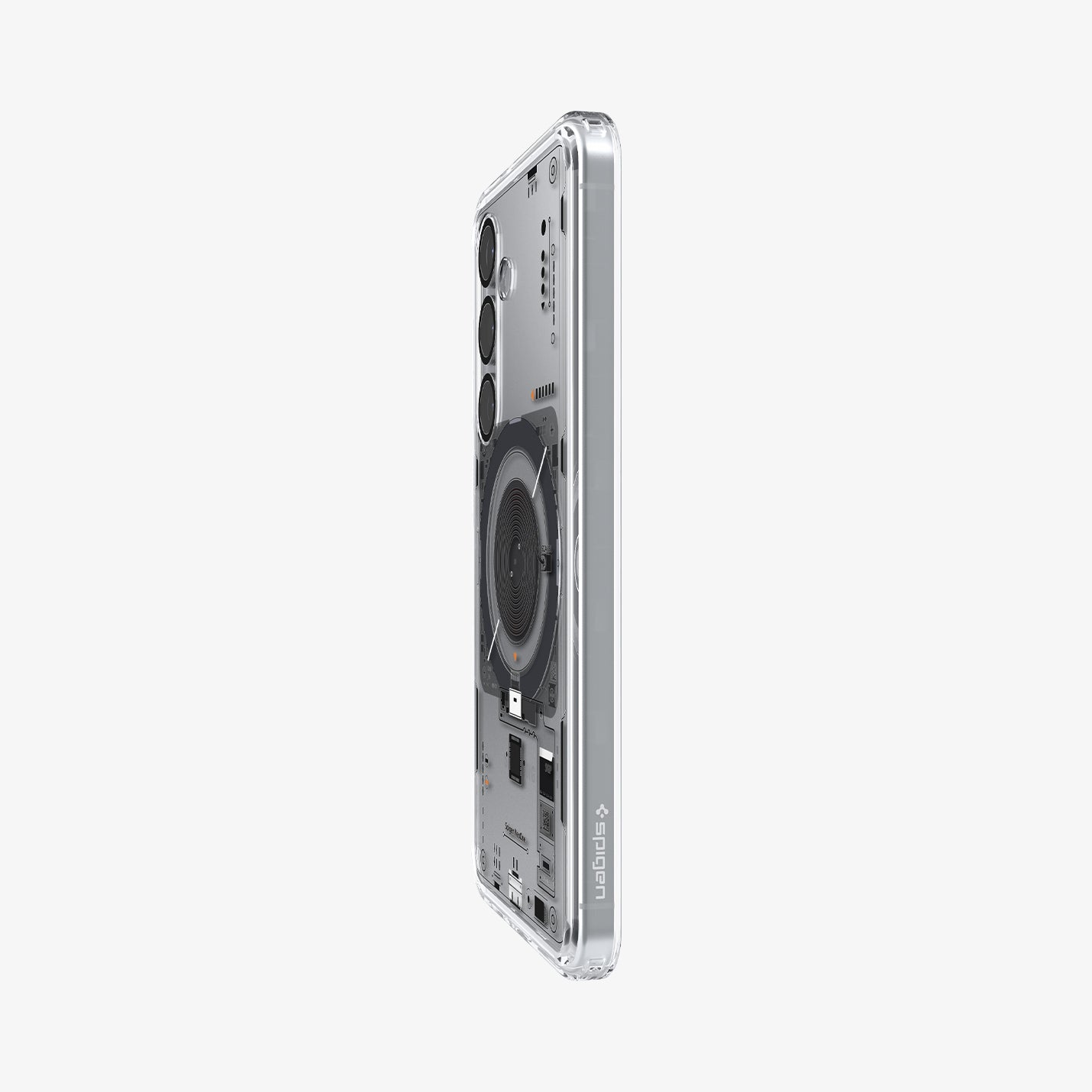 ACS09470 - Galaxy S25 Case Ultra Hybrid Metal Ring Neo One (MagFit) in Neo One showing the partial back and side