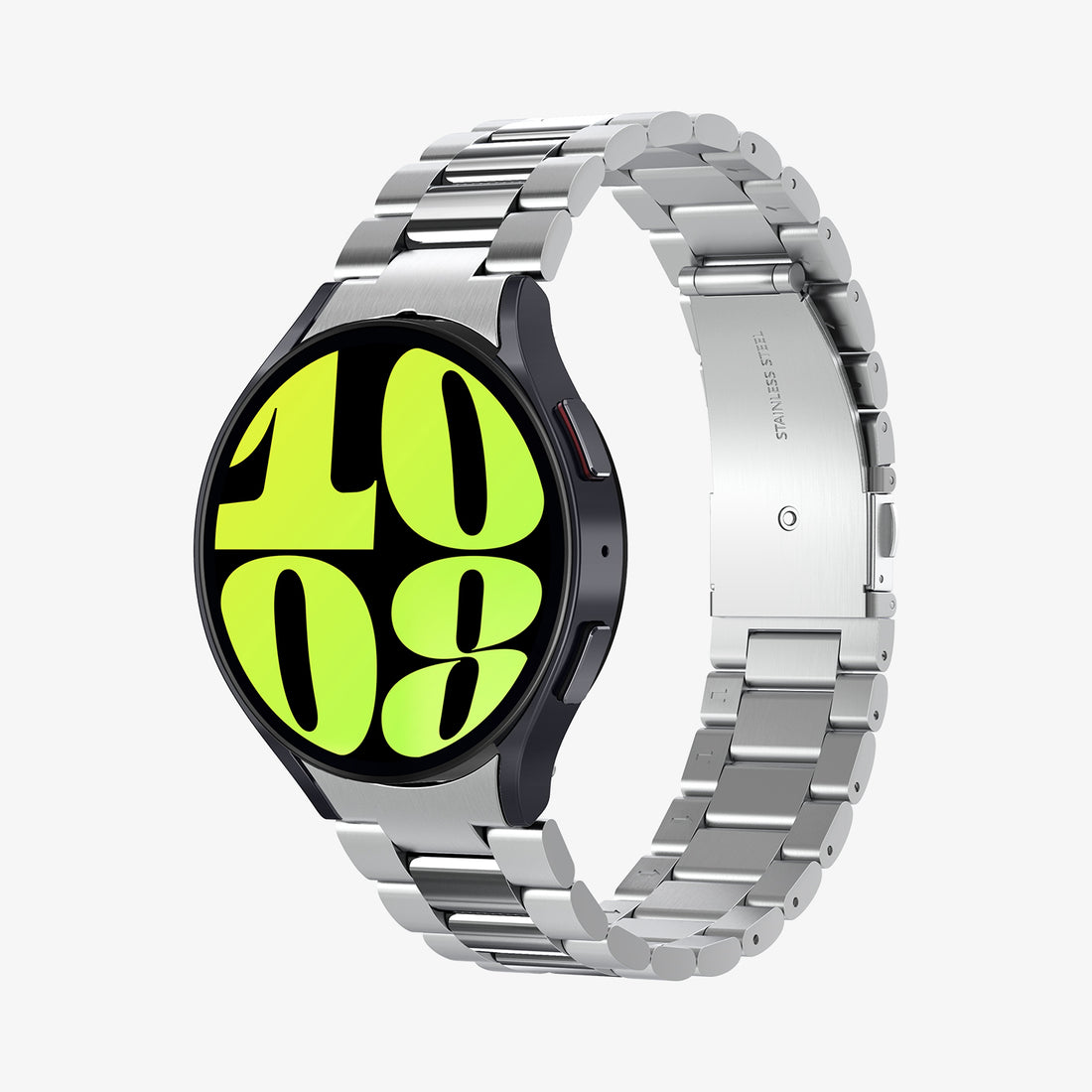 AMP08823 - Watch Ultra (47mm) Modern Fit 316L Band in Silver showing the front and partial sides