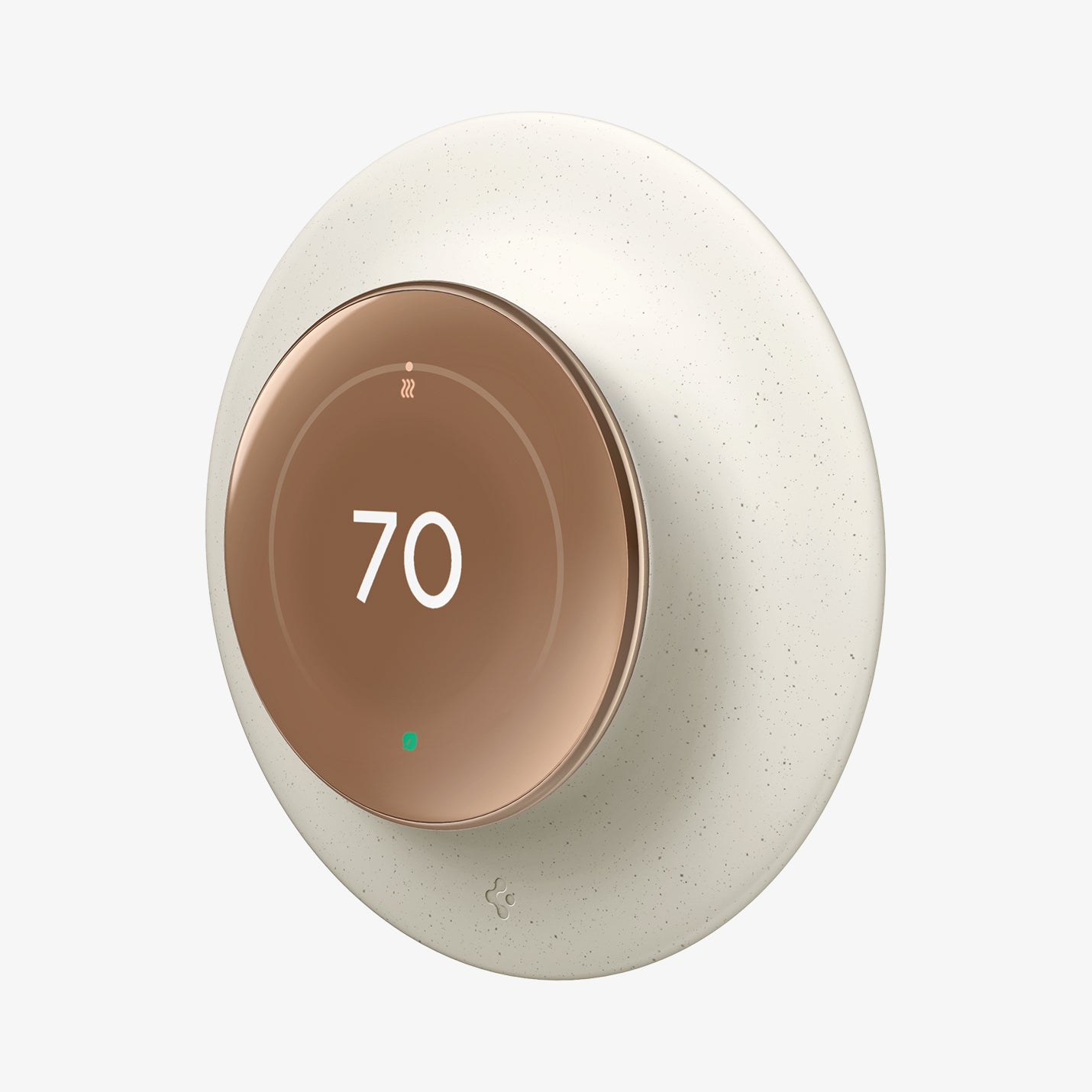 AHP09220 - Google Nest Learning Thermostat 4th Gen Wall Plate in Dune Beige showing the front and partial sides