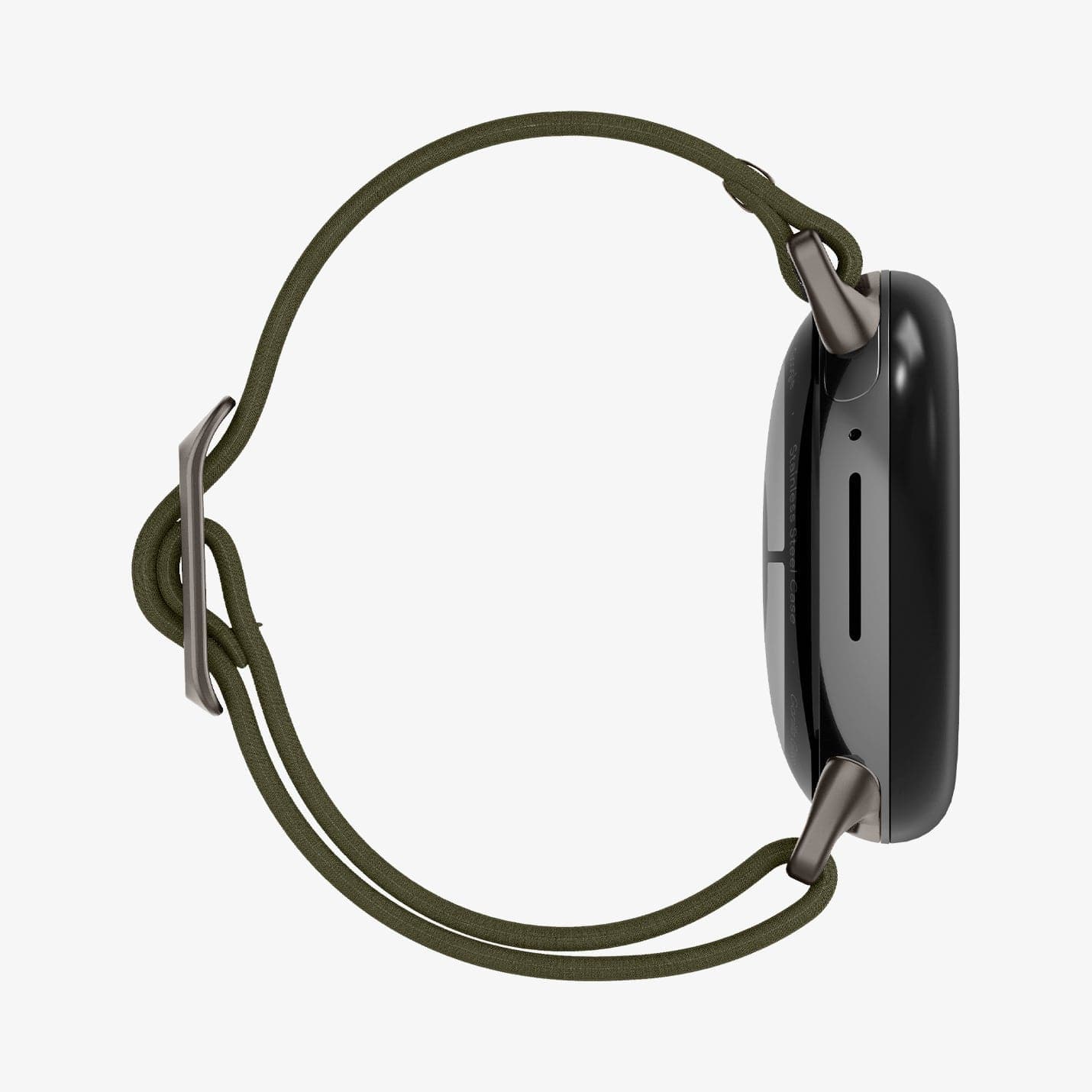 AMP07608 - Pixel Watch Lite Fit in Khaki showing the side facing right