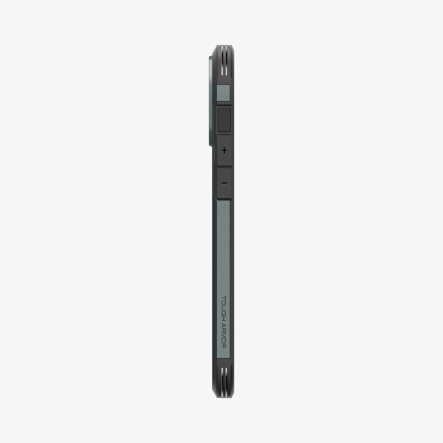 ACS08148 - iPhone 16 Pro Case Tough Armor AI (MagFit) in Abyss Green showing the side with volume buttons