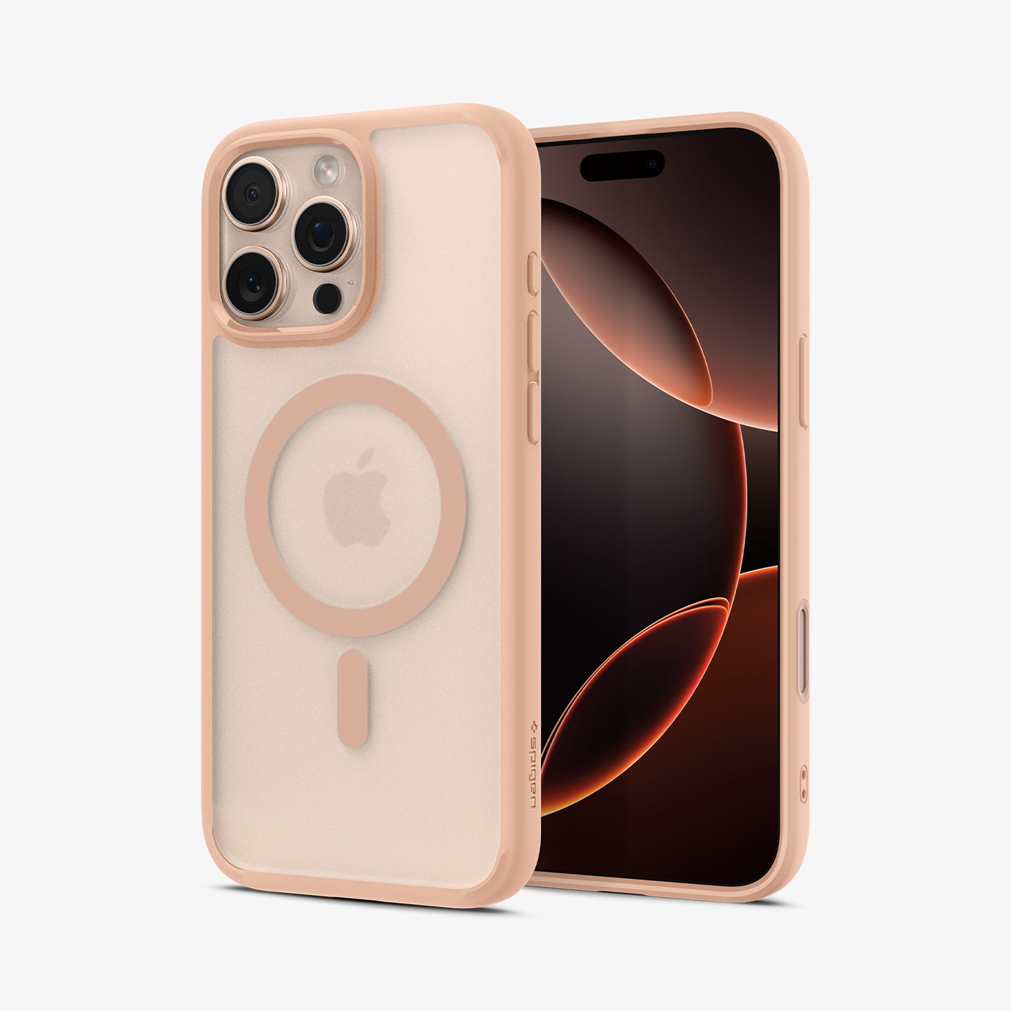ACS09069 - iPhone 16 Pro Max Case Ultra Hybrid T (MagFit + Camera Control) in Frost Rose Titanium showing the back, partial front and sides