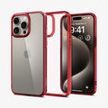 ACS07055 - iPhone 15 Pro Case Ultra Hybrid in red crystal showing the back, inside and front