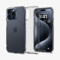 ACS06708 - iPhone 15 Pro Case Ultra Hybrid in frost clear showing the back and front
