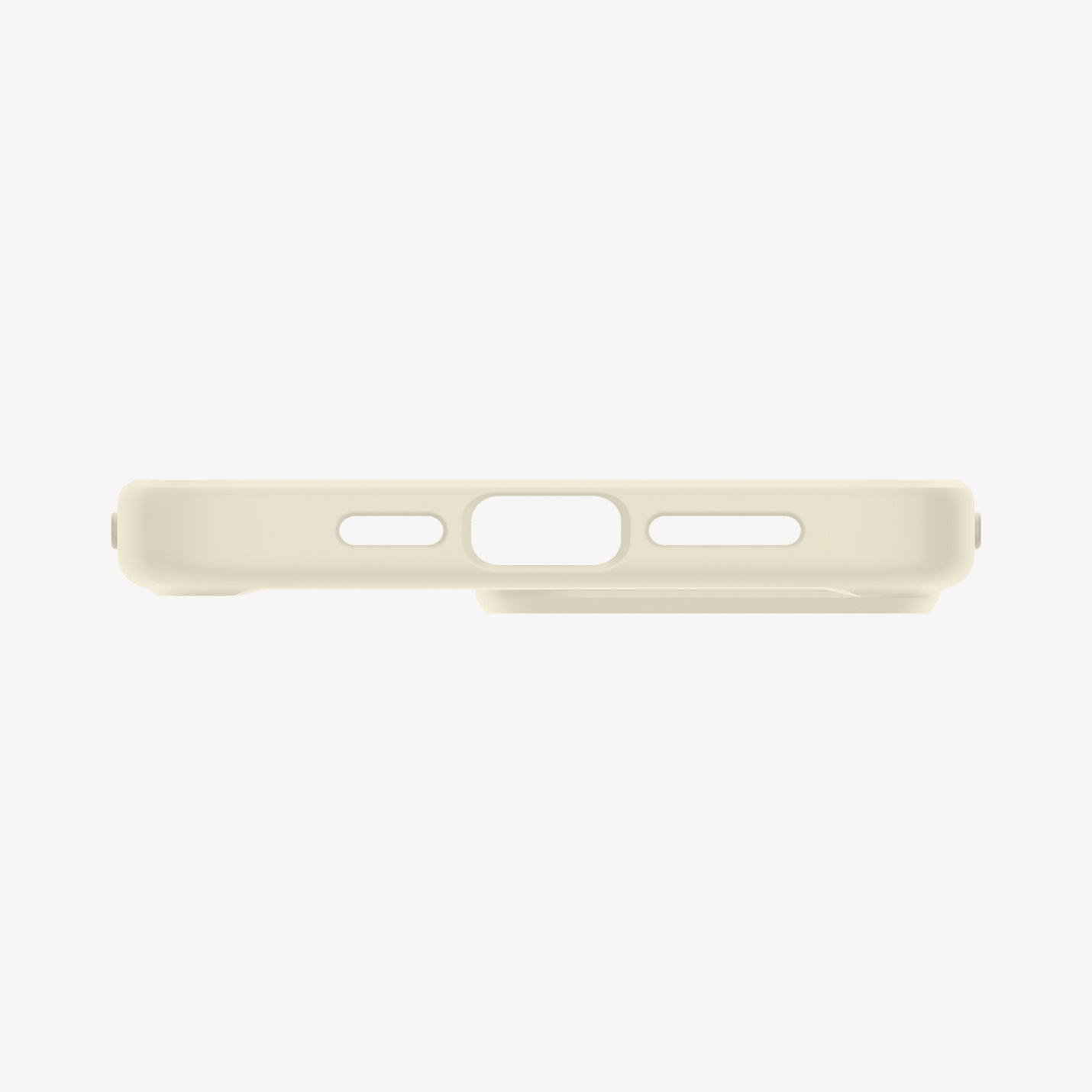 ACS06571 - iPhone 15 Pro Max Case Ultra Hybrid in mute beige showing the bottom with precise cutouts