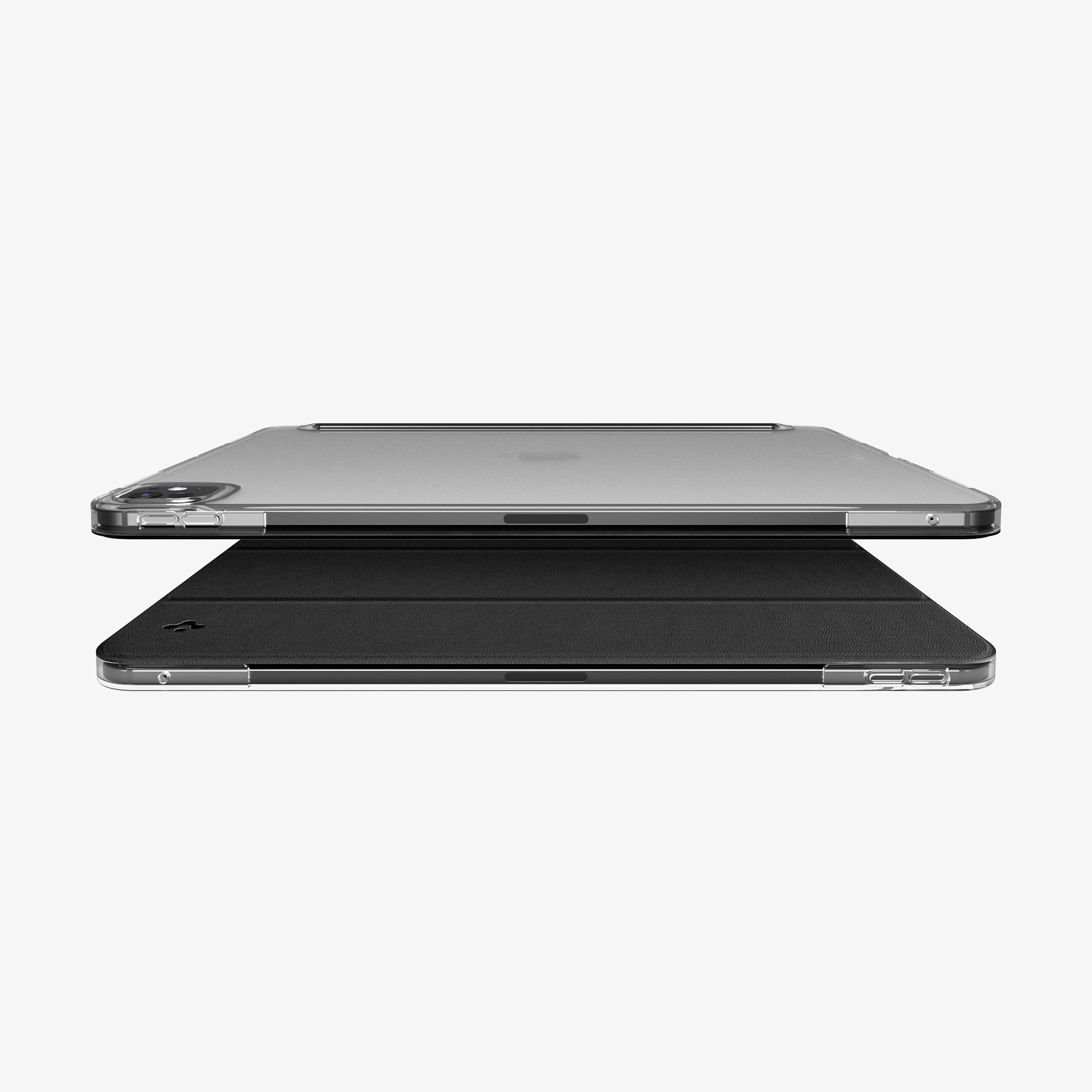 ACS09439 - iPad Pro 13-inch (2024) Case Liquid Air Folio in Black showing the partial back, partial front and sides