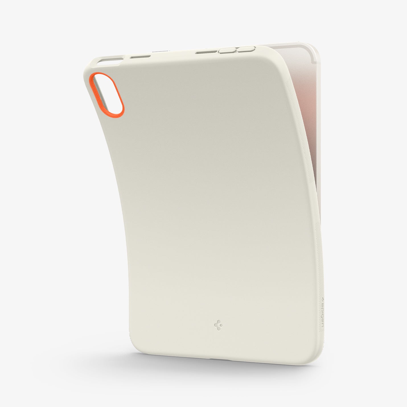 ACS09232 - iPad Mini 7 Case Nano Pop in Orange Beige showing the back, partially lifted up from the device
