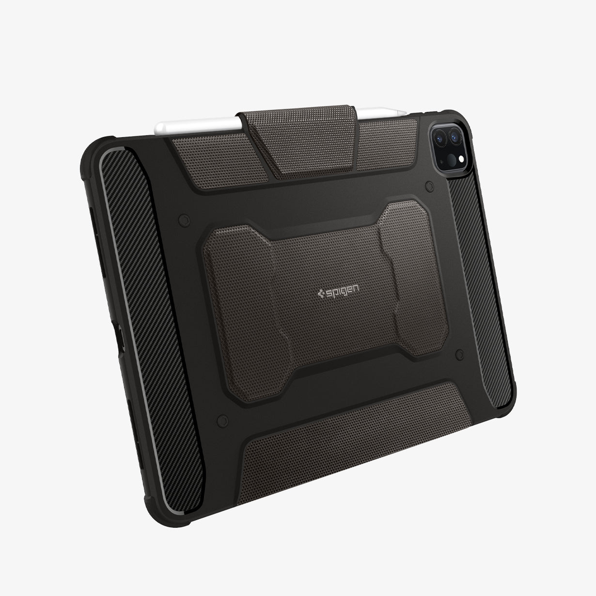 ACS01025 - iPad Pro 11-inch (2022) Rugged Armor Pro in Gunmetal showing the back and partial side