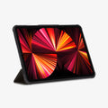 ACS01025 - iPad Pro 11-inch (2022) Rugged Armor Pro in Gunmetal showing the front and partial side front cover propped up as a kickstand