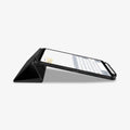 ACS01024 - iPad Pro 11-inch Case Rugged Armor Pro in Black showing the front and partial side of the device and folded cover converted into kickstand