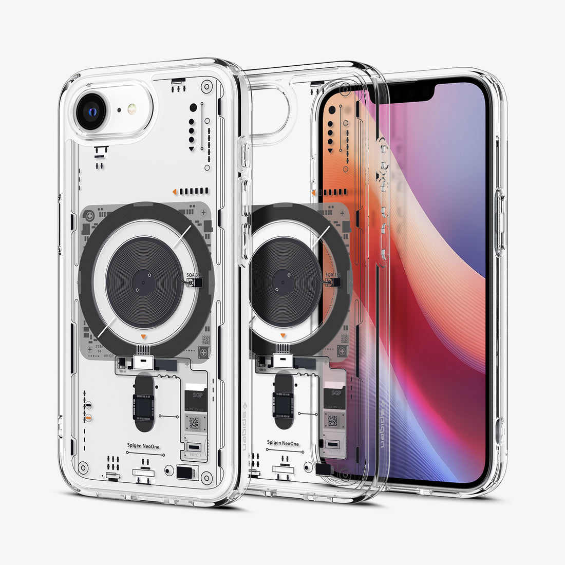 ACS09143 - iPhone 16e Case Ultra Hybrid Neo One (MagFit) in Neo One showing the back