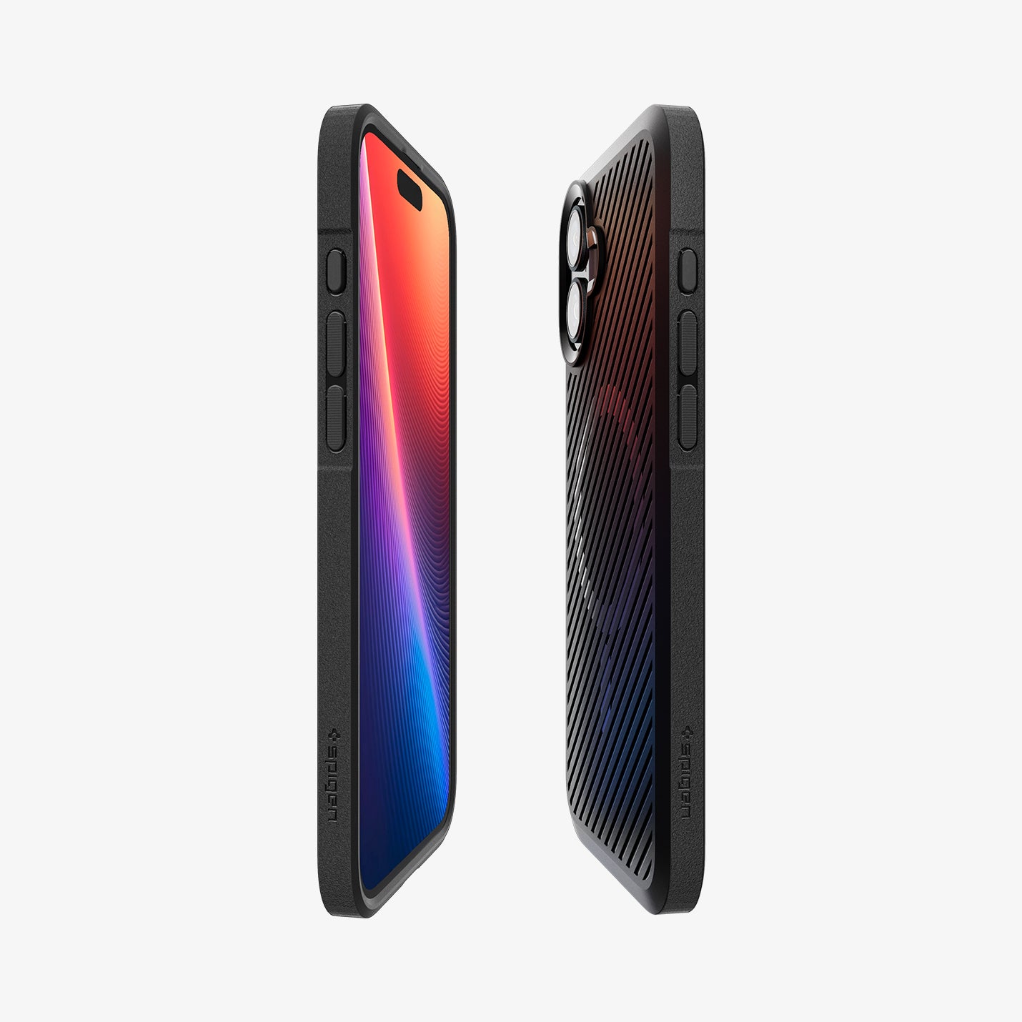 ACS08091 - iPhone 16 Plus Case Core Armor (MagFit) in Matte Black showing the partial front, partial back and sides