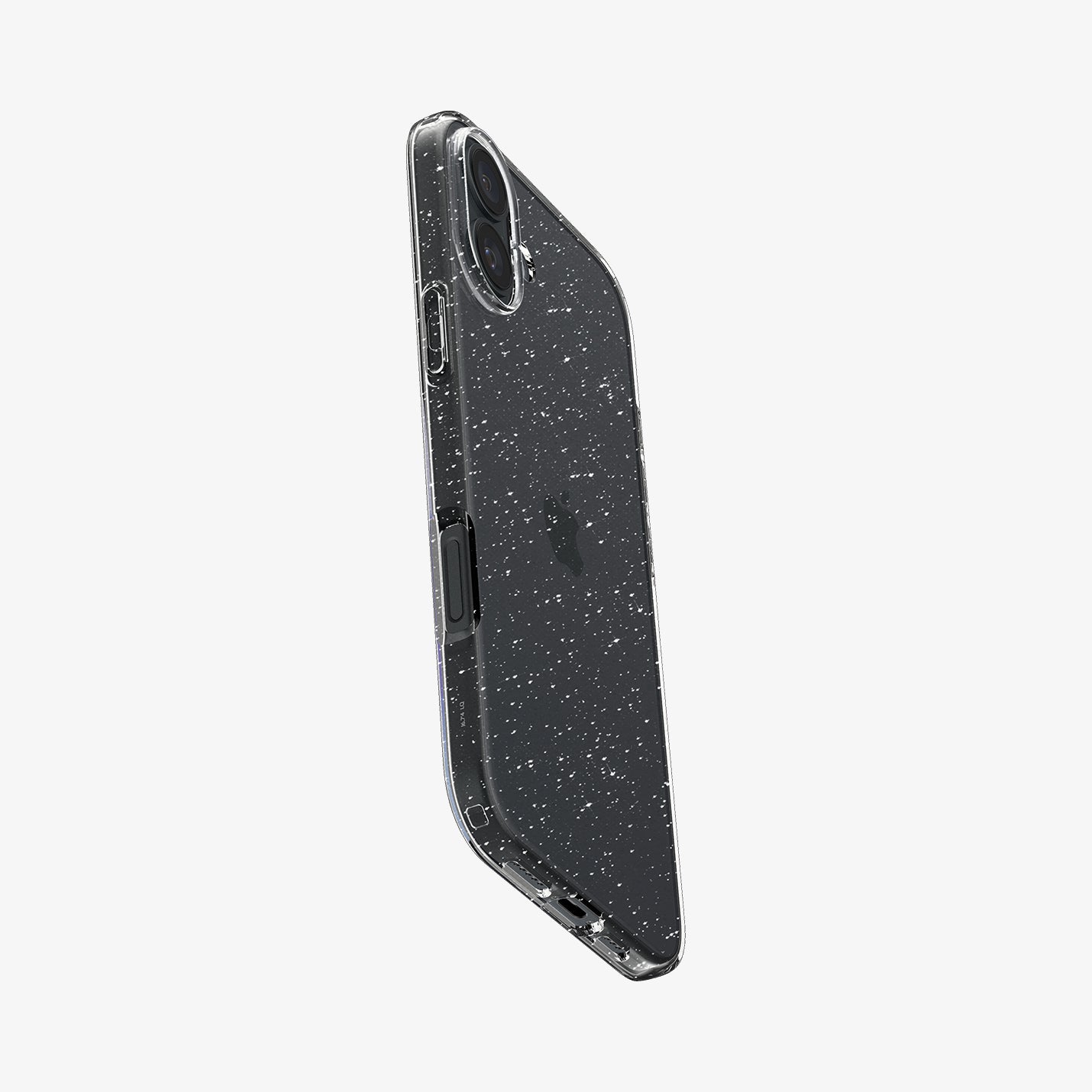 ACS08192 - iPhone 16 Case Liquid Crystal Glitter in Crystal Quartz showing the back, partial side and bottom