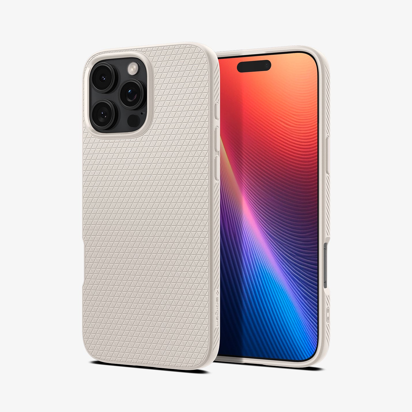 ACS08120 - iPhone 16 Pro Case Liquid Air in Natural Titanium showing the back, partial front and sides