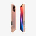 ACS08692 - iPhone 16 Pro Case Liquid Air in Rose Titanium showing the partial back, partial front and sides