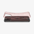 ACS08114 - iPhone 16 Pro Case Liquid Crystal Glitter in Rose Quartz showing the back, hovering above the device slightly lifted both ends of top and bottom of the case