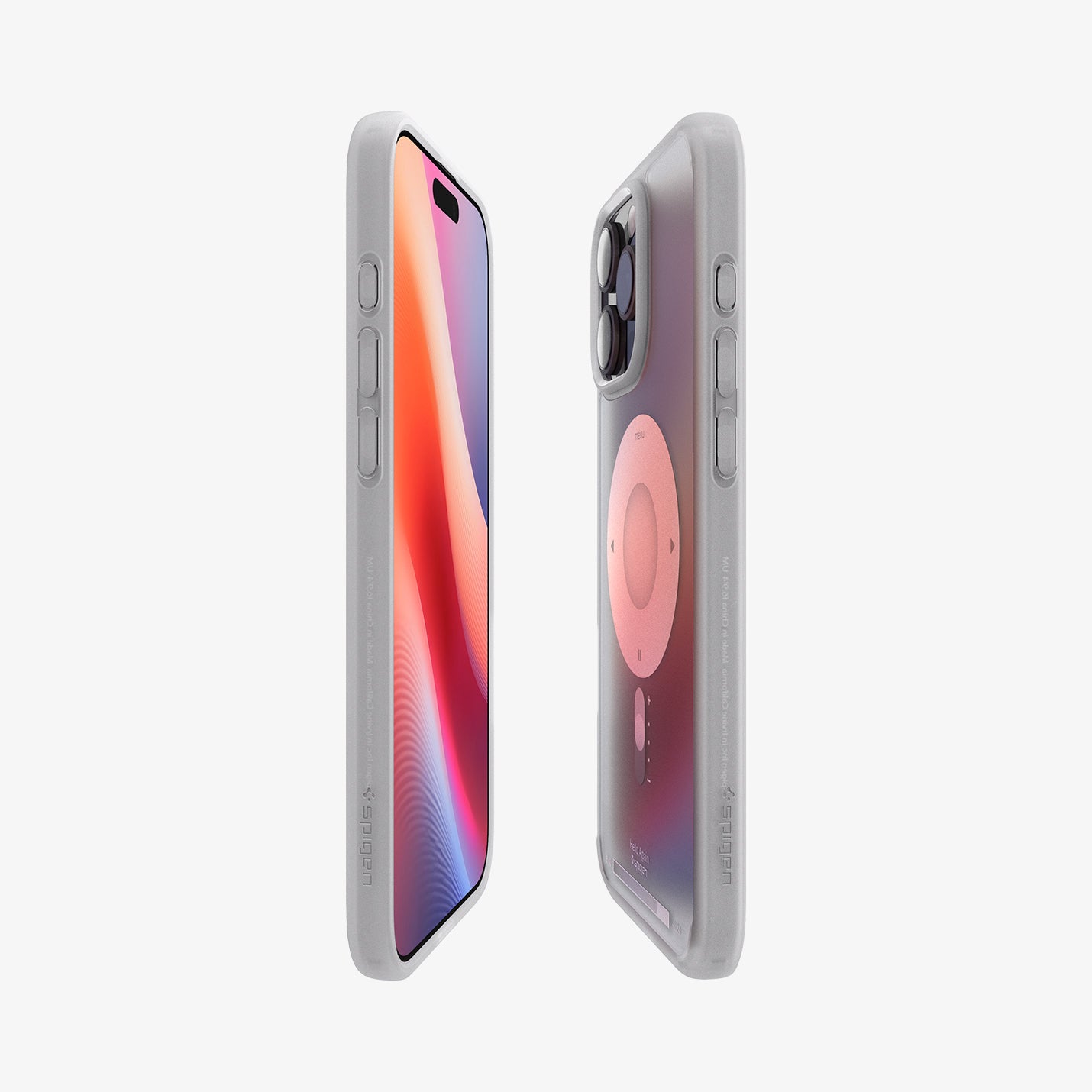ACS08006 - iPhone 16 Pro Max Case Ultra Hybrid Classic (MagFit) in Classic Silver showing the partial back, partial front and sides