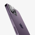 AGL05761 - iPhone 14 Pro / 14 Pro Max Optik Lens Protector in crystal clear showing the back, side and bottom