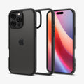 ACS07996 - iPhone 16 Pro Max Case Ultra Hybrid in Matte Black showing the back, partial sides, inner side and front