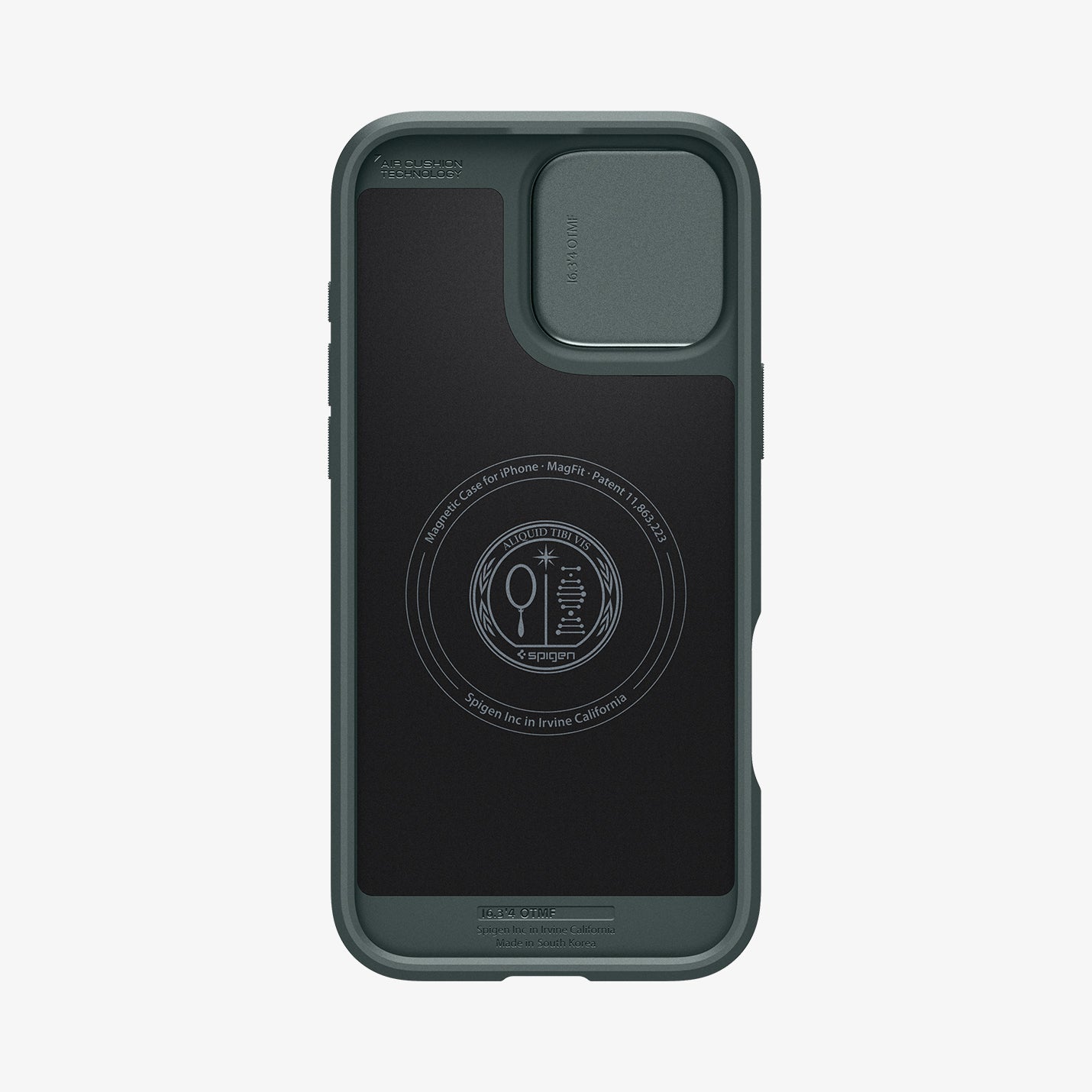 ACS08150 - iPhone 16 Pro Case Optik Armor (MagFit) in Abyss Green showing the inner case