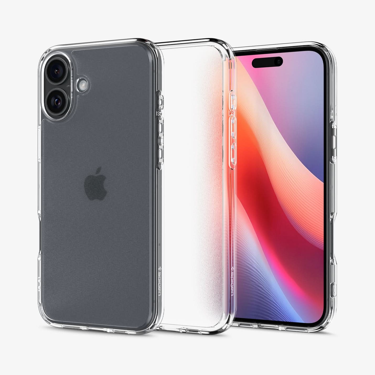 ACS08070 - iPhone 16 Plus Case Ultra Hybrid in Frost Clear showing the back, partial sides, inner side and front