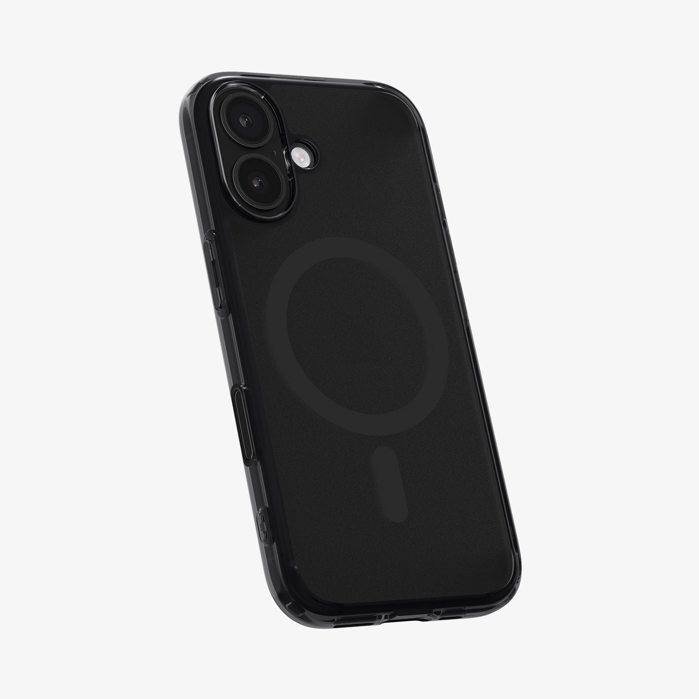 ACS09074 - iPhone 16 Case Ultra Hybrid T (MagFit + Camera Control) in Frost Black showing the back, partial side and bottom