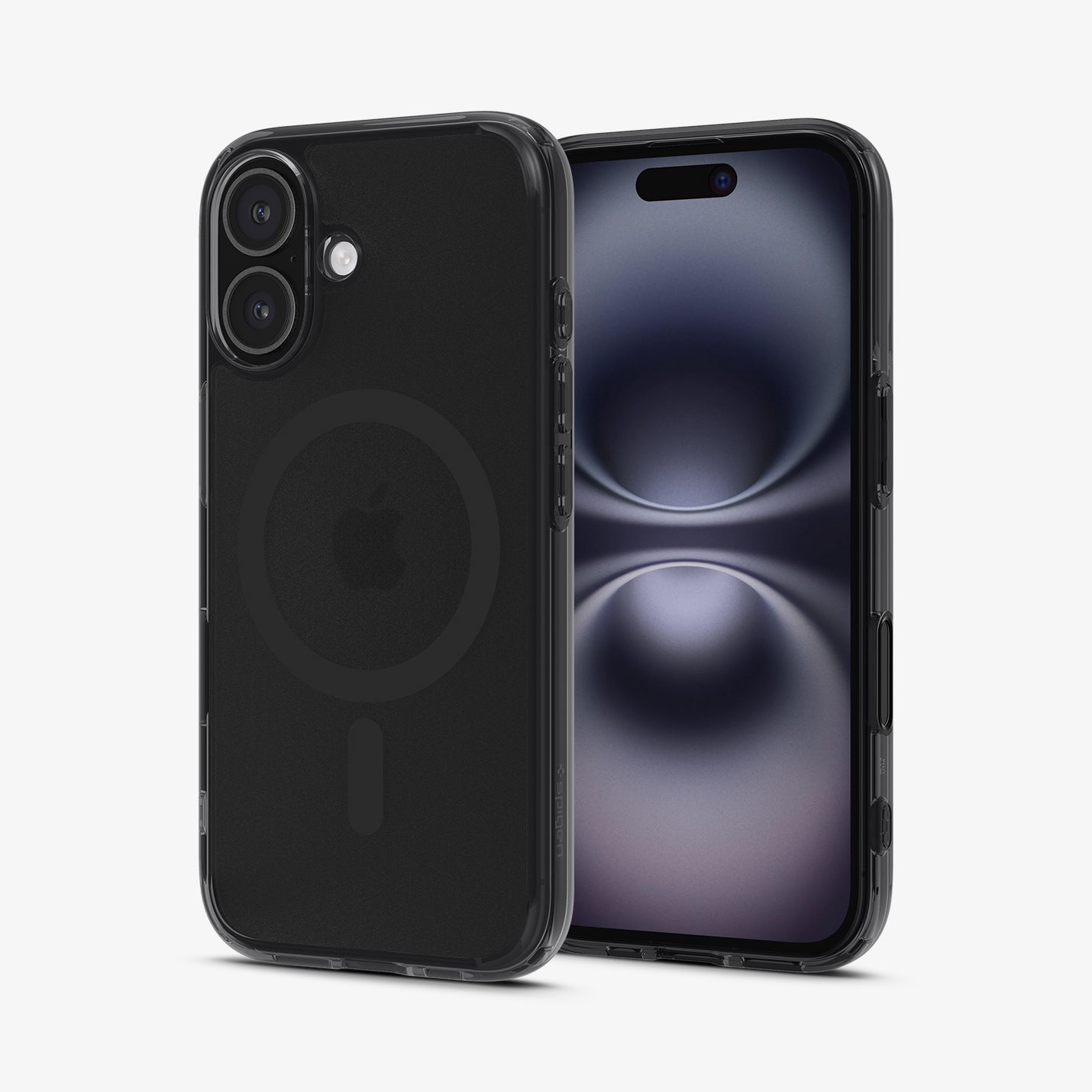 ACS09074 - iPhone 16 Case Ultra Hybrid T (MagFit + Camera Control) in Frost Black showing the back, partial front and sides