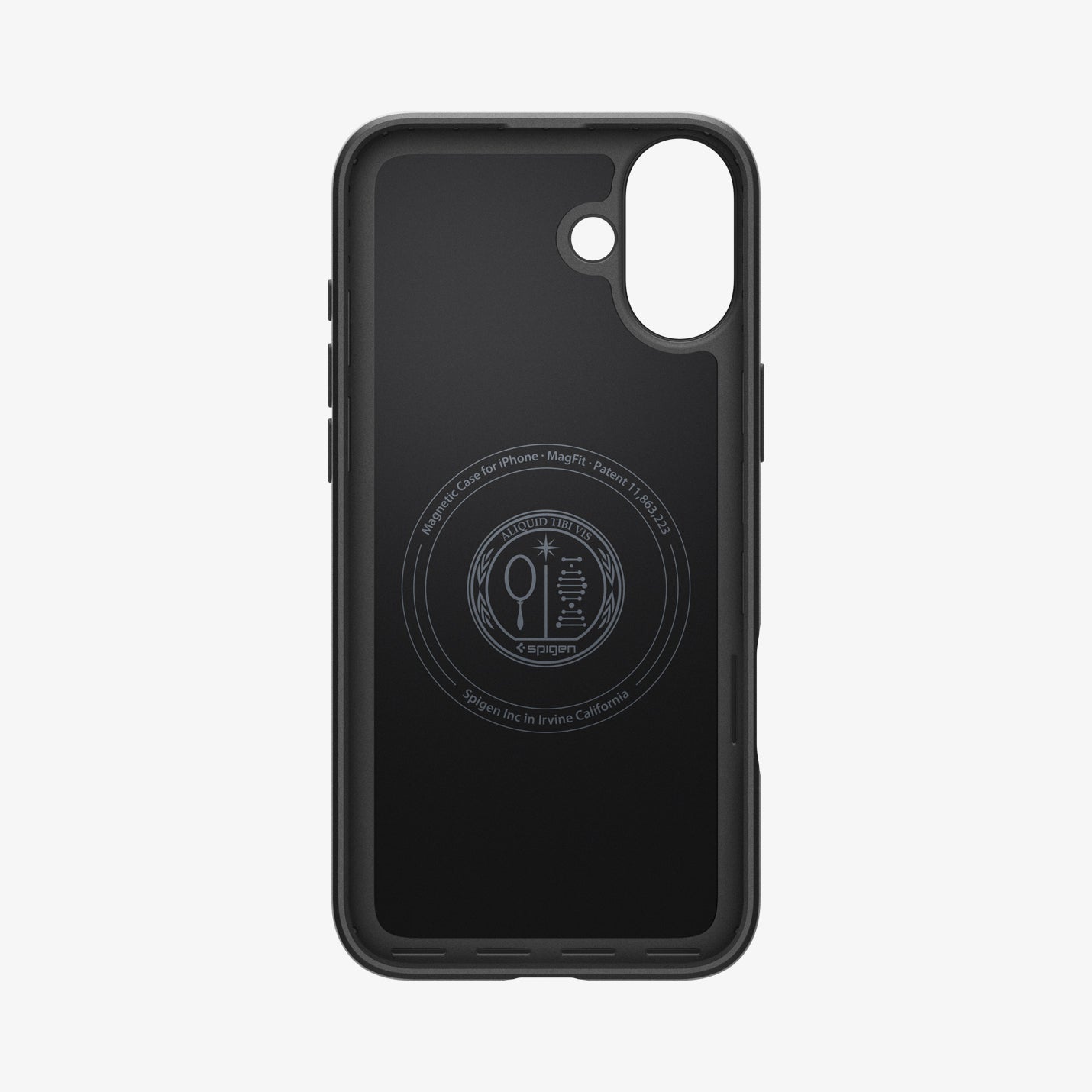 ACS08060 - iPhone 16 Plus Case Thin Fit (MagFit) in Black showing the inner case