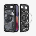ACS10058 - iPhone 17 Air Ultra Hybrid Zero One (MagFit) in Zero One Black showing the back, partial inner, partial front and sides