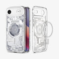 ACS10056 - iPhone 17 Air Ultra Hybrid Zero One (MagFit) in Zero One White showing the back, partial inner, partial front and sides