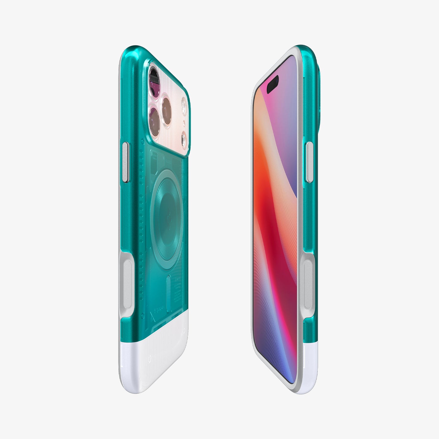 ACS09908 - iPhone 17 Pro Max Case Classic C1 (MagFit) in bondi blue showing the sides, partial front and back