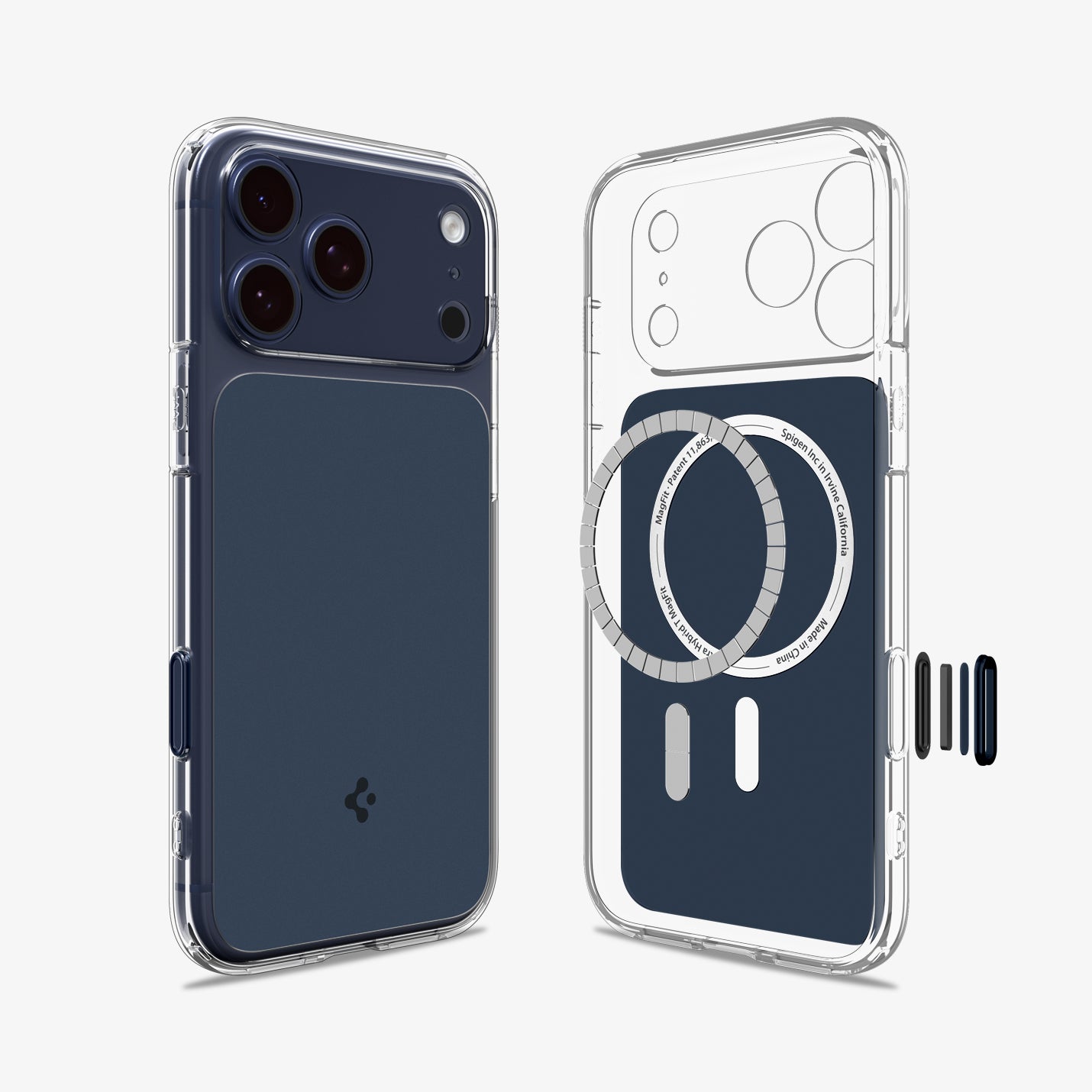 ACS10467 - iPhone 17 Pro Max Ultra Hybrid T (MagFit) in Matte Blue showing magfit