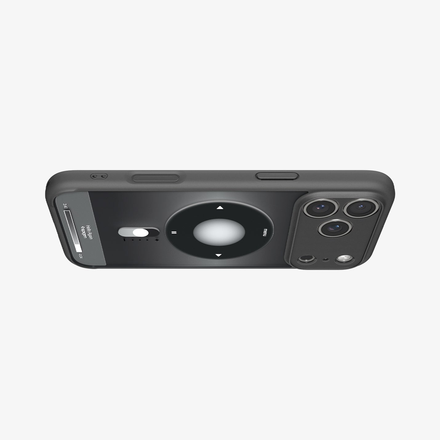 ACS10076 - iPhone 17 Pro Case Ultra Hybrid Classic (MagFit) in Classic Black showing the back and side in landscape orientation