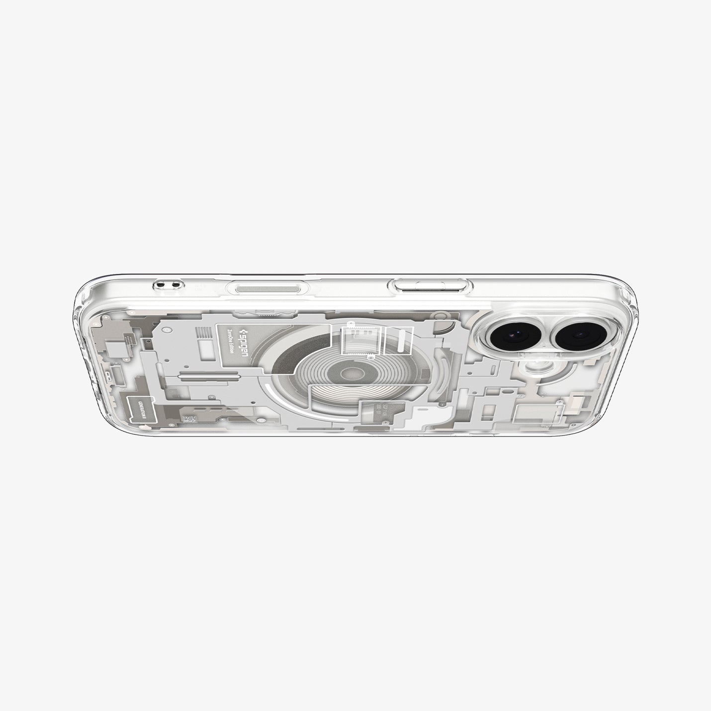 ACS10088 - iPhone 17 Ultra Hybrid Zero One (MagFit) in Zero One Natural Titanium showing layer and magfit magnet above the case