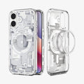 ACS10087 - iPhone 17 Ultra Hybrid Zero One (MagFit) in Zero One White showing the back, partial inner, partial front and sides